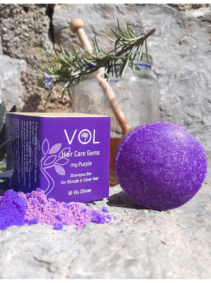 Vol my.Purple Solid Shampoo for Blonde, Dyed & White Hair - 55gr