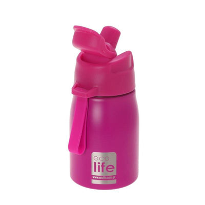 Ecolife Stainless Steel Bottle with Straw Pink 400ml
