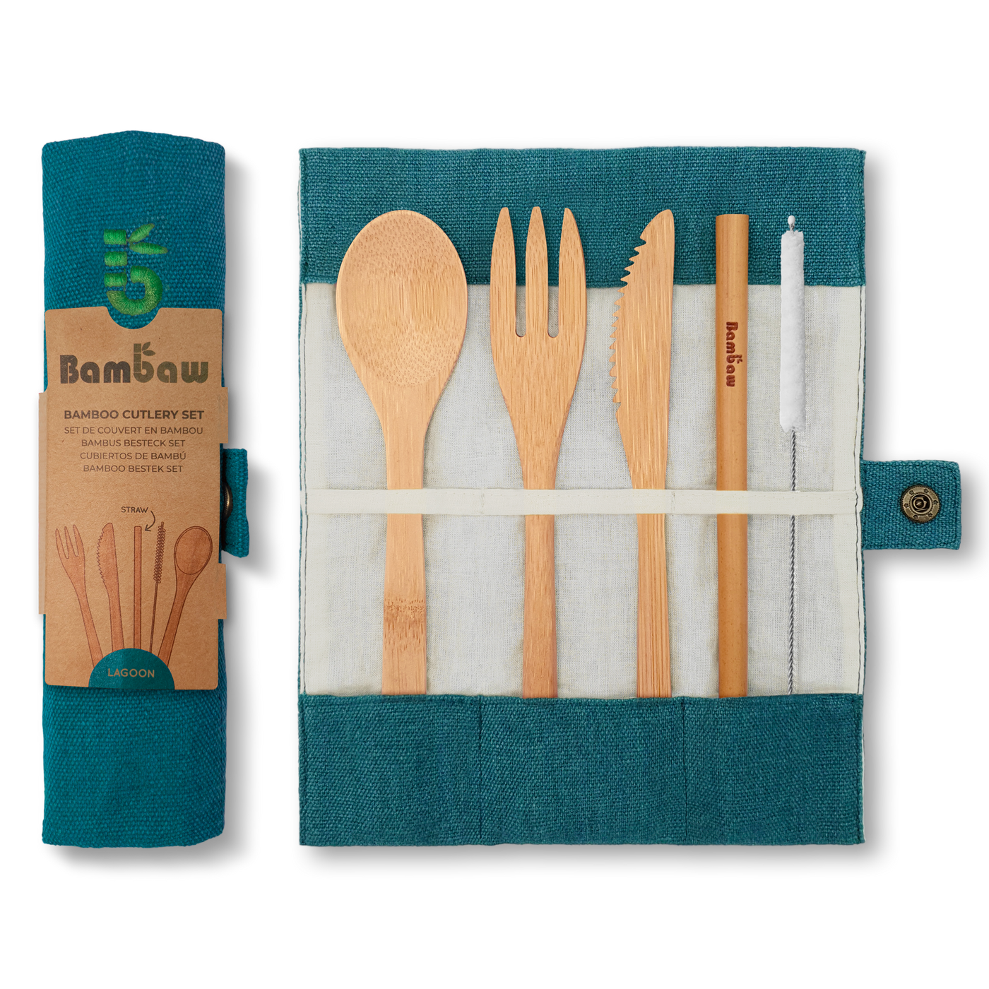 Bambaw Bamboo Cutlery Set Ocean - 5 pcs