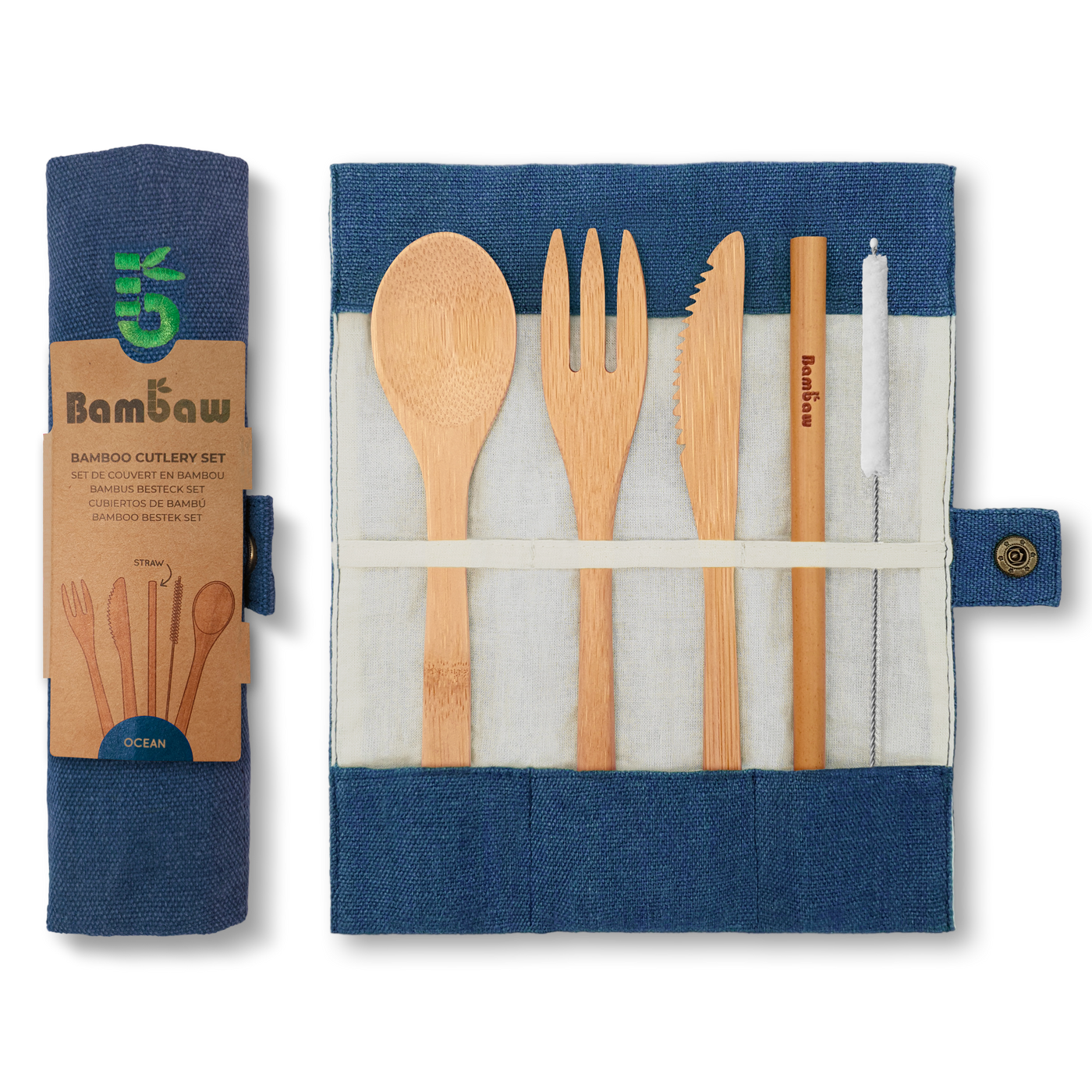 Bambaw Bamboo Cutlery Set Ocean - 5 pcs.