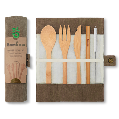 Bambaw Bamboo Cutlery Set Olive - 5 pcs.