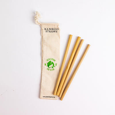 Green Elephant 4 Bamboo Straws + 1 cleaning brush