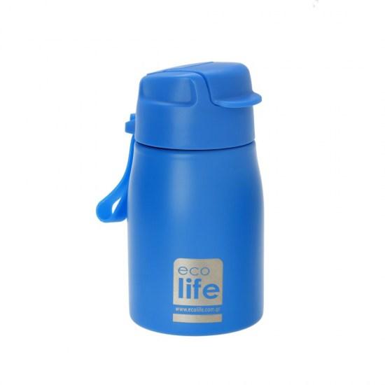 Ecolife Stainless Steel Bottle with Straw Blue 400ml