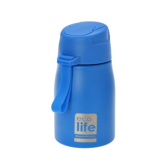 Ecolife Stainless Steel Bottle with Straw Blue 400ml