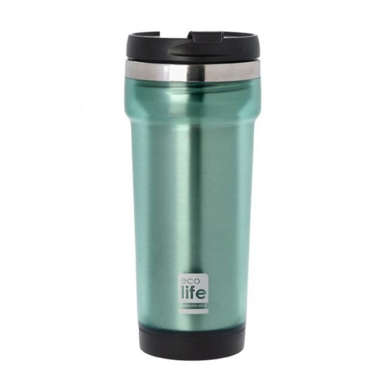 Ecolife Coffee Thermos Green 420ml - Πλαστικό Περίβλημα
