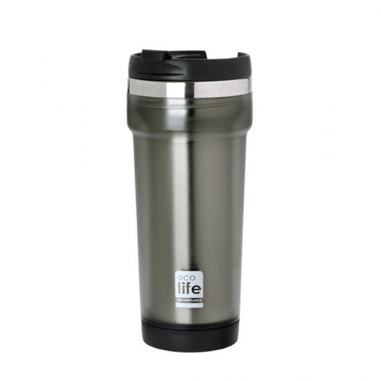 Ecolife Coffee Thermos Gray 420ml - Πλαστικό Περίβλημα