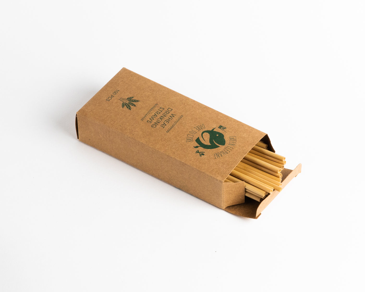 Green Elephant Wheat Straw 14.5cm (package of 100 pieces)