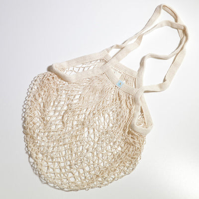 Minimal List Organic Cotton Mesh Shopping Bag – long handle