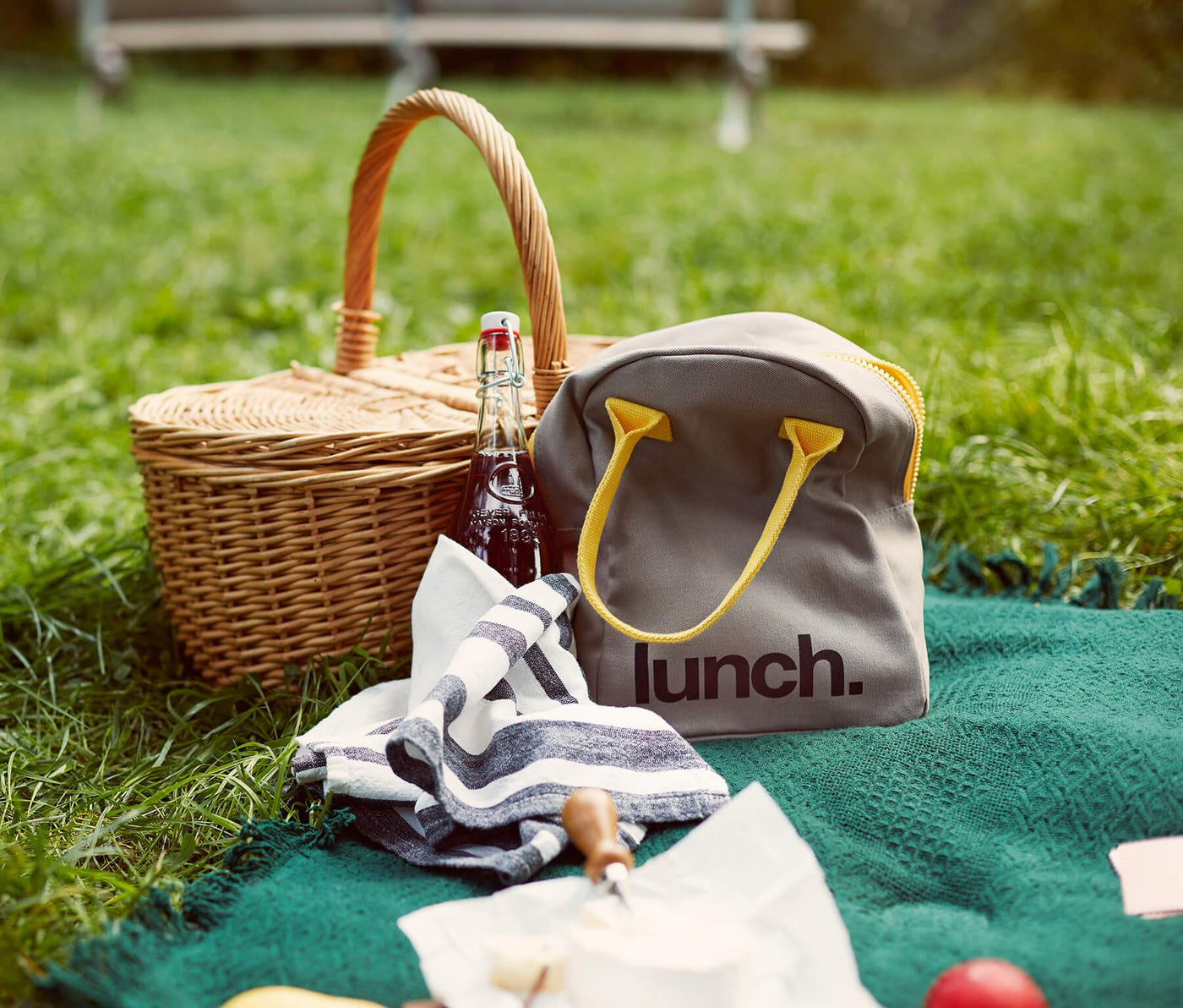 Fluf Lunch Bag With Zipper - Grey