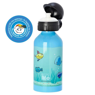 Ecolife Μεταλλικό Παιδικό Μπουκάλι 500ml -FISH